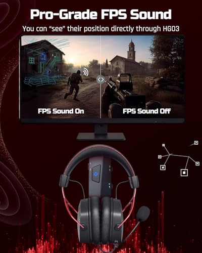 Image of NUBWO HG03 Wired Gaming Headset for PC, FPS-Tuned, Noise-Canceling Mic | USB-A Equipped | One-Click FPS Mode | 50mm Driver | Memory Foam Cushion | For PC Laptop | Gaming & Office Comfort- BlackRed