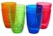 Honla Set of 12 Plastic Tumblers,12oz Unbreakable Small Cups in 4 Assorted Colors