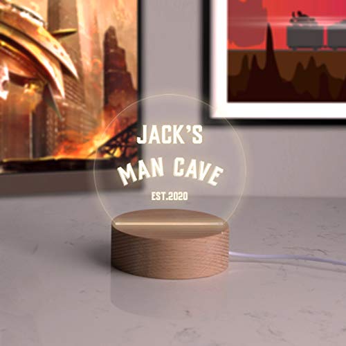 Personalised Mini LED Desk Lamp - Personalised Birthday Gifts for Men - Unique Gaming Gifts for Him - Man Cave Decor - 7 Light Colour Options