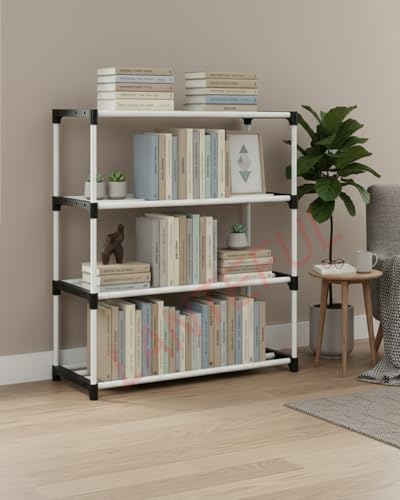 Image of LANTEFUL Book Self 4 Layer Portable Book Shelf, Kids Books Racks for Home Plastic, Bookshelf for Home, Book Shelves, Book Stand, Book Organizer, Book Rack for Study Room /Library /Bedroom