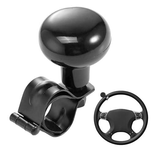 Bouton Volant Voiture Spinner,Bouton De Volant De Voiture,Pommeau De Volant Boule De Commande Universelle En Métal Noir Avec, Spinner Poignée Boule,Pour Voiture Camion Bateau Tracteur