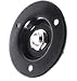 Black Speaker Amp Jack Plate, 2 inch Round Metal with 1/4 inch Heavy Duty SPC Jack