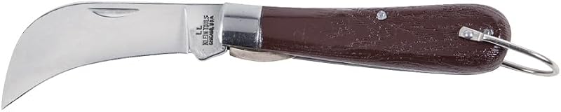 Klein Tools 1550-4 Pocket Knife, Electricians Knife with Carbon Steel 3-Inch Hawkbill Slitting Blade