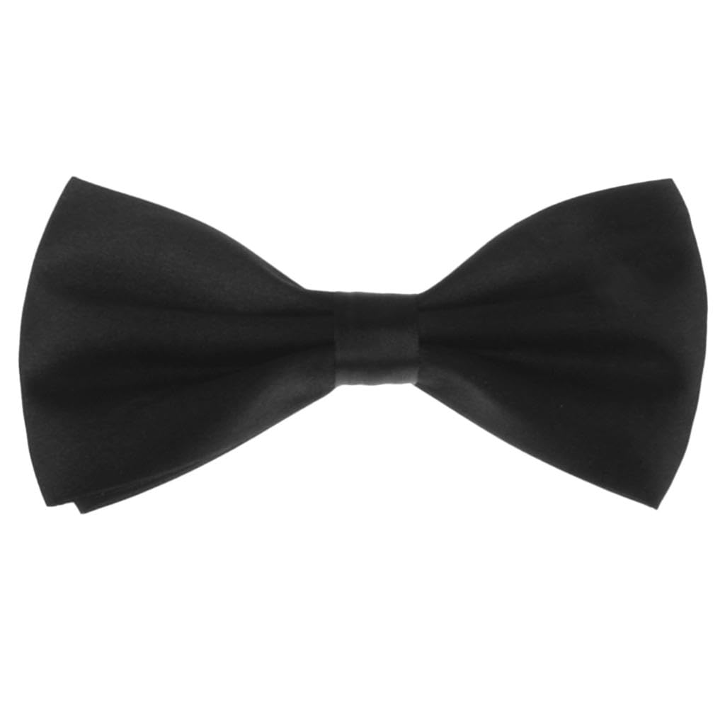 Men's Tuxedo Bow Tie Satin Pure Color Bowtie Necktie Party Wedding Tie Black-image-37