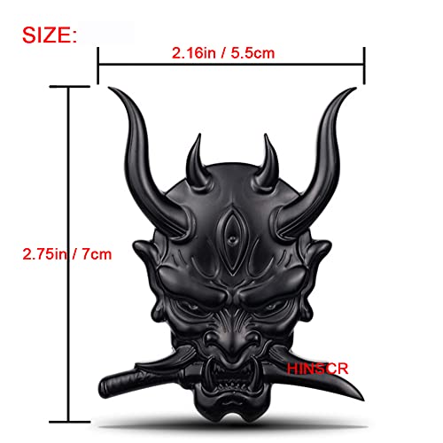Hinscr Ghost Samurai Car Emblem 3D Samurai Devil Metal Car Decal Skull Daemon Car Decor Sticker (Black) #TOP5