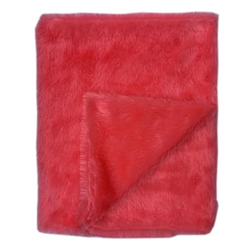 Image of Quago Fur Fabric Unstitched Super Soft Cloth for Baby Photoshoot, Soft Toys Making, Art and Craft, Dress Material, Decoration etc. (1 Mtr, 60 Inch Pana) (Carrot (Gajari))