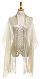 1920s Gatsby Weddings Evening Scarfs,Sheer Glitter Sparkle Piano Shawl Wrap (Metallic Champage)