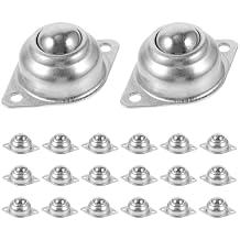 Scicalife 20pcs 1" Roller Balls Transfer Bearing - Stainless Steel 360o Flange Mounted Round Ball Bearings Transfer Unit- Screw Mounted Universal Rotation Ball Caster for Transmission Furniture
