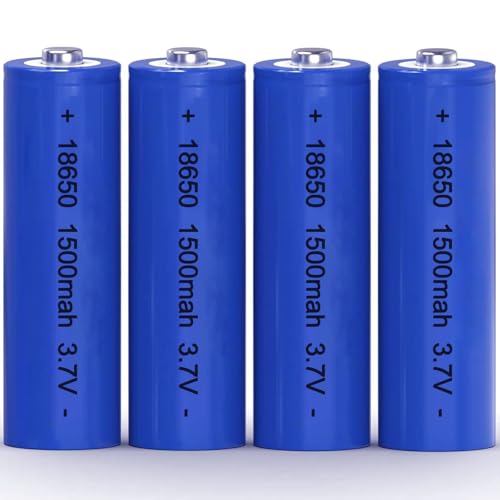 Renyqatt 4-Pack 18650 3.7V 1500mAh Rechargeable Batteries