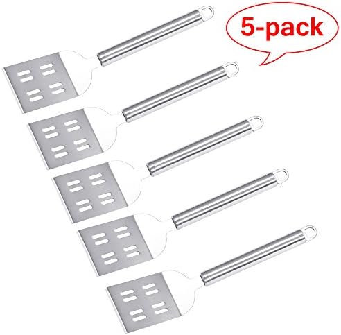 Harrahs PTZ 5-Pack Stainless Steel Spatula Slotted Cut Turner Professional Pie Shovel Server