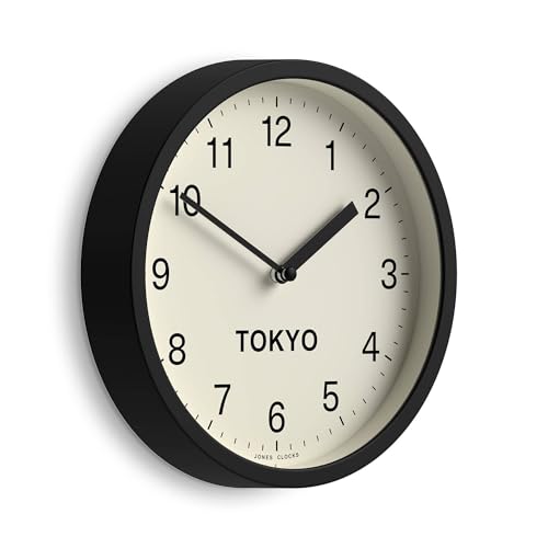 Jones Clocks® Tokyo Time zone wall clock, Black, 20 x 20 x 3.5 cm - Image 2