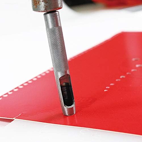 DXLing 10 Pieces Round Steel Hollow Punch Set 1 mm to 10 mm Different Sizes Leather Craft Hollow Hole Punch Cutter Tools for Watch Band Gasket Belt Strap Shoe Fabric Canvas Clothes Eyelet - Silver