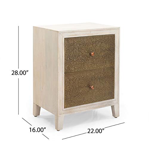 Christopher Knight Home Lillian Bedside Table, Gray, Brown #TOP2