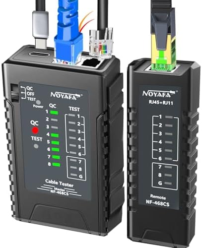 NOYAFA Testador de Cabos de Rede Para Rj45, Rj11, Rj12 / Cat5, Cat5E ...