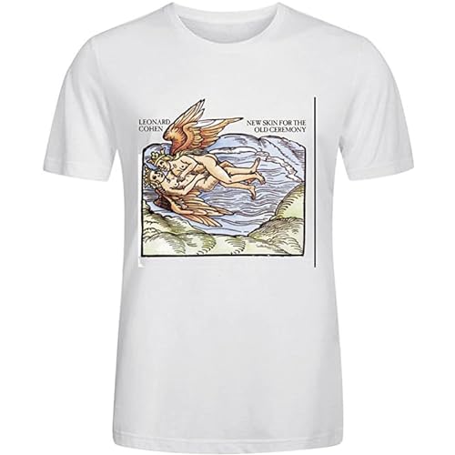Photo de Leonard Cohen New Skin for The Old Ceremony Printed T Shirts for Men Crew Neck T-Shirt White 3XL
