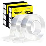 WINNOW 2 Pack Heavy Duty Double Sided Tape - Strong Adhesion and Reusable Nano Tape, Removable Mounting Tape for Hanging Indoor/Outdoor Christmas Decorations, Lights (1.18 inches x 20 feet)