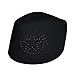 TheKufi Black Fez African Hat Rigid Wool Felt Concaved Oval Kufi Muslim Hat for Formal Occasions or Prayer (XL)