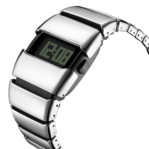 Image of Quartz Wristwatch Stainless Steel Digital Watch Waterproof for Men and Women
