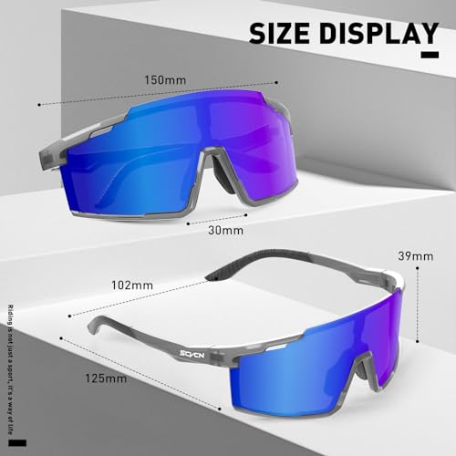 SCVCN Polarized Cycling Glasses Mountain Bike Glasses MTB Glasses Polarized Biking Sunglasses Men Women Bicycle Riding Goggles Sport Glasses Motorcycle Cycle Glasses Running Fishing Driving - Image 4