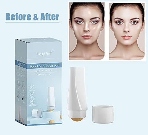 Oil-Absorbing Volcanic Face Roller, Reusable Facial Skincare Tool Oil Controller for Oily Skin On-The-Go No Harm to Skin (Dark Green) image 3