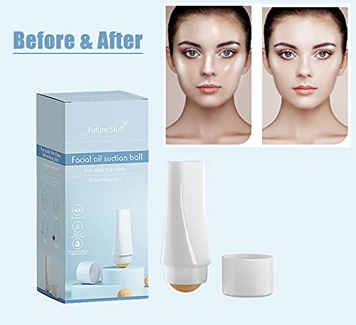 Oil-Absorbing Volcanic Face Roller, Reusable Facial Skincare Tool Oil Controller for Oily Skin On-The-Go No Harm to Skin (Dark Green)