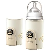 Flaschenwärmer Baby, 8000mAh Akku Tragbarer Flaschenwärmer für Unterwegs mit 6 Temperaturstufen & LED-Display, USB-C Schnellladung, Milchwärmer für Babyflaschen & Beikostgläschen