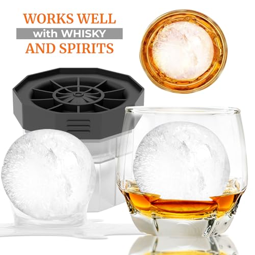 PREMIUM Ice Ball Molds (6-Pack), BPA Free 2.5 Inch Ice Spheres. Slow Melting Round Ice Cube Maker for Whiskey and Bourbon
