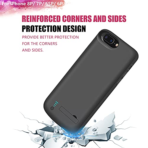 [Upgraded] Runsy Battery Case For Iphone 8 Plus / 7 Plus / 6S Plus / 6 Plus, 8000Mah Rechargeable Extended Battery Charging / Charger Case, Adds 2X Extra Juice, Support Wire Headphones (5.5 Inch) #TOP3