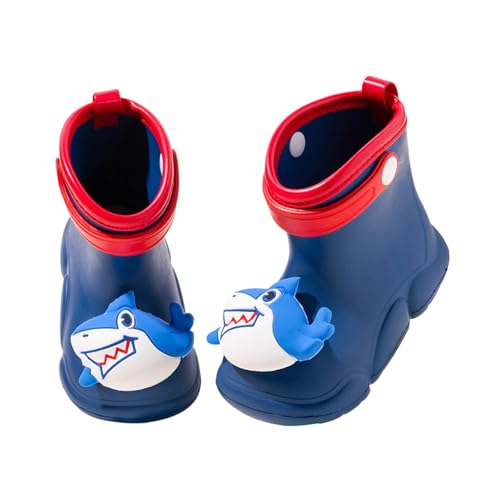 Generisch Botas de goma para niños, niños, niñas, bebé, dibujos animados, antideslizantes, ligeras, impermeables, cómodas, transpirables, al aire libre, para guardería, escuela, excursión, Azul 10