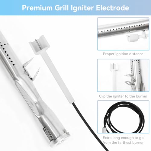 Image of Grill Replacement Parts for Monument 4-Burner 24367,35633,17842, 24633,41847NG Gas Grill, Burner Tube, Heat Plate Tent, Igniter for Kitchen aid 720-0954, Monument 6 Burner 77352 77352MB 77352-MB