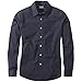 Charles Wilson Camisa Manga Larga Popelina Lisa para Hombre (Large, Navy Blue)