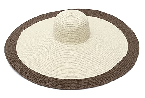 Chapeau paille femme anti-UV bicolore pour vos sorties à la plage