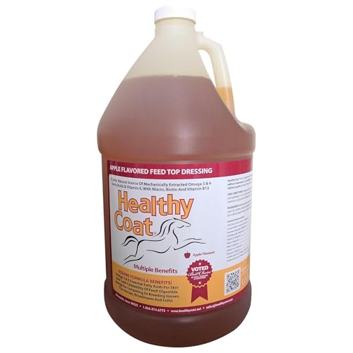 Healthy Coat Feed Supplement For Horses: Gallon. Skin, Coat, Body Condition, Performance, Allergies, Immune System, Hoof, Joint, Omega 3 & 6 Fatty Acids.
