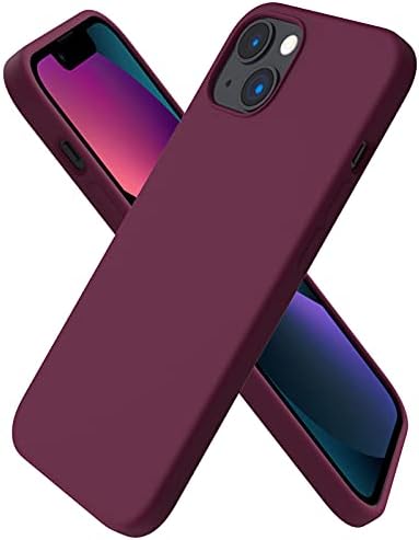 ORNARTO Compatible with iPhone 13 Case 6.1, Slim Liquid Silicone 3 Layers Full Covered Soft Gel Rubber Case Cover 6.1 inch-Chalk pink
