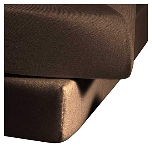 fleuresse Jenny C, klassisches Jersey-Spannlaken, 100% Baumwolle, mit praktischem Rundumgummi, Fb. Zartbitter, Größe 120 x 200 cm… – Ansicht 1