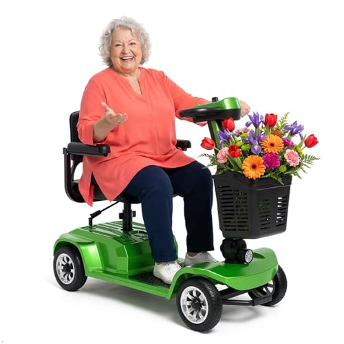 Image of Movcan X-02 4 Wheel Electric Mobility Scooter,Foldable Mobility Scooter for Adults & Seniors,419 LB Heavy Duty,13 Mile Range,360 Swivel Seat,Electromagnetic Brake,Storage Baskets,Indoor & Outdoor Use