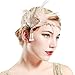 Produktbild BABEYOND 1920s Stil Damen Feder Stirnband Flapper Art Deco Inspiriert von Great Gatsby Blatt Blinkende Kristalle Haarband (Champagner)
