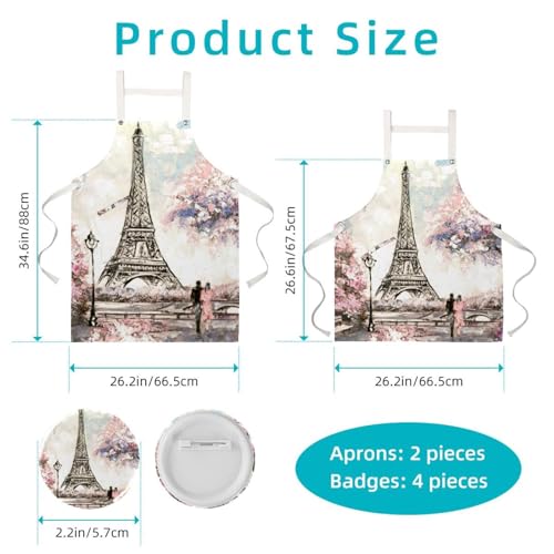 Tablier de serveuse Paris Eiffel idéal pour pâtisserie et service en bistrot