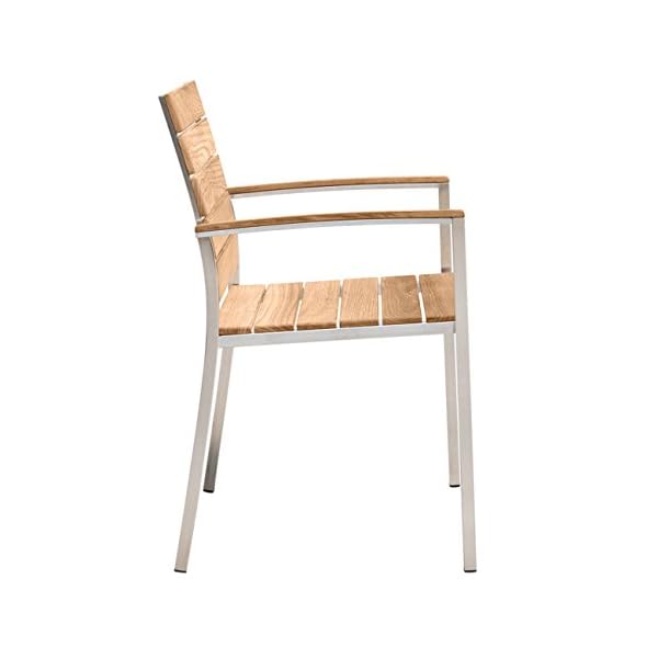 Stapelsessel Pamplona Edelstahl Teakholz