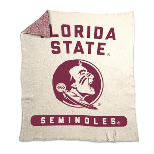 Logo Brands NCAA Florida State Seminoles Prime Luxe Dreams Blanket -Ultra-Soft Prime Luxe Dreams Fleece – 60” x 70” – Team Color Logo – Cozy Plush Blanket for Tailgating, Couch, or Game Day