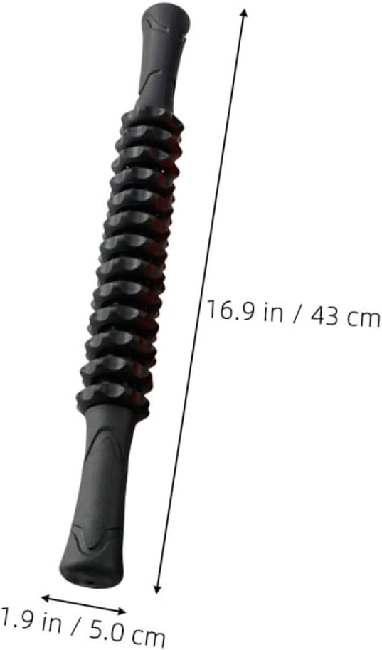 Yardwe Muscle Roller Stick for Legs and Back, Trigger Point Massage Tool with Gear-Textured Plastic Roller, Portable Deep Tissue Massager for Post-Workout and Muscle Relief