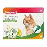 Beaphar Protezione Naturale, Spot-On Scudo per Gatto, con Olio di Neem e Piretro Vegetale, 9 Settimane di Protezione, 3 Pipette da 2 ml