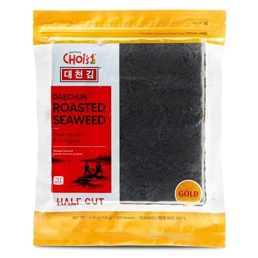 Daechun Roasted Seaweed, GIM, (100 Half Sheets), Resealable, Gold Grade, Product of Korea