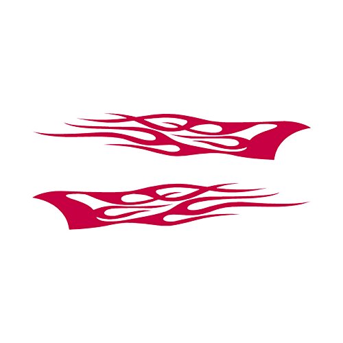Southern Decalz Pair of Tribal Flames - Vinyl Decal Sticker - 12" x 5" - Red