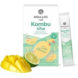 OSULLOC Kombucha Tea Calamango (Calamansi & Mango Blending), Sparkling Powdered Mix Beverage, No added sugar, 10 Sticks, 1.76oz