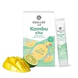Osulloc Kombucha Tea Calamango (Calamansi & Mango Blending), Sparkling Powdered Mix Beverage, No added sugar, 10 Sticks, 1.76oz