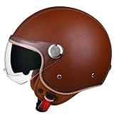 Fibbia a sgancio rapido: l'esclusivo design della fibbia a sgancio rapido rende questo mezzo casco retrò in pelle estremamente facile da usare. Può essere indossato e tolto facilmente con una sola mano e la struttura robusta garantisce che non si allenti accidentalmente durante la guida. Raggiunge una perfetta combinazione di praticità e sicurezza in un look retrò.