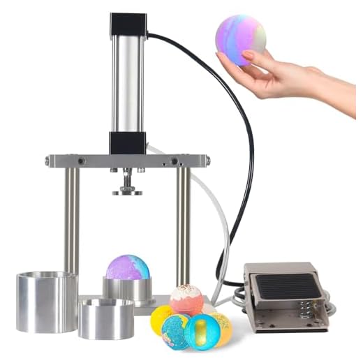 Pneumatic Bath Bomb Press Machine with 2.5 inches Satinless Steel Bath Bomb Molds
