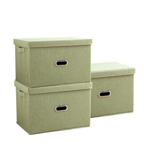 収納ボックス 収納ケース 折り畳み コンテナ カラーボックス 蓋付き 取っ手付き 組立簡単 大容量 防塵 防カビ 防湿 無臭 厚み 強い耐荷重 XL:44x29x30cm 3個-C