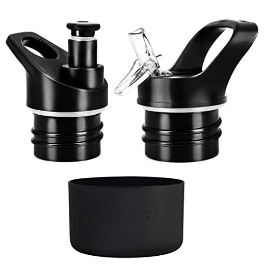 Hydro2Go Replacement lid for Hydro Flask Standard Mouth & Simple Modern Ascent 12-64oz Bottles Boot Water Bottle Accessories (bite lid+Straw lid A+Black Bottle Boot S)